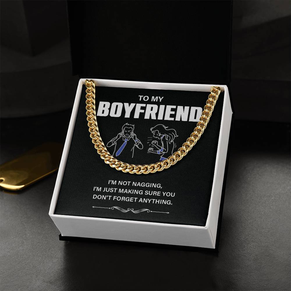 To My Boyfriend Necklace – Funny Gift with Message Card