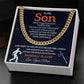 Baseball Necklace Gift for Son from Mom – Proud No.1 Fan Message Card
