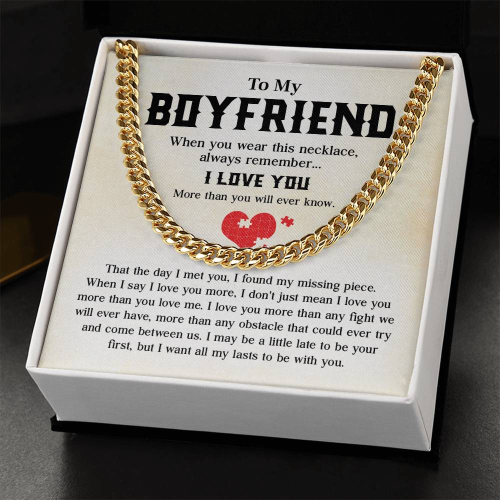 Romantic Cuban Chain Necklace Gift with Gift Box