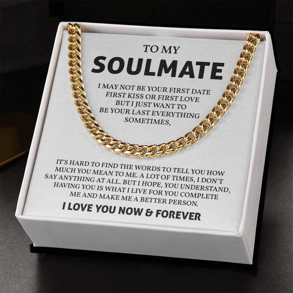 Soulmate Cuban Chain Necklace Gift with Card