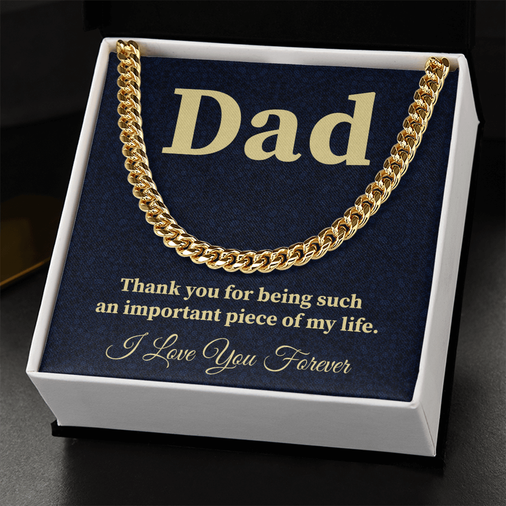 Thank You Dad Necklace Important Piece of My Life