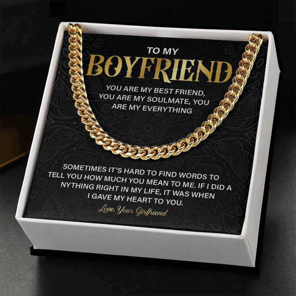 Boyfriend Gift Necklace from Girlfriend with Gift Box