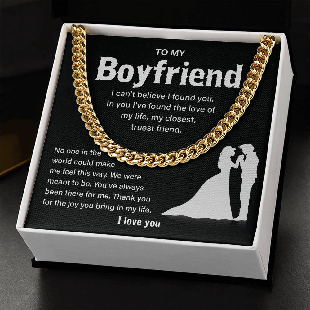 Boyfriend Cuban Necklace Gift – Meant to Be Card Box