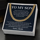 Mom to Son Cuban Chain Necklace Gift Message Card