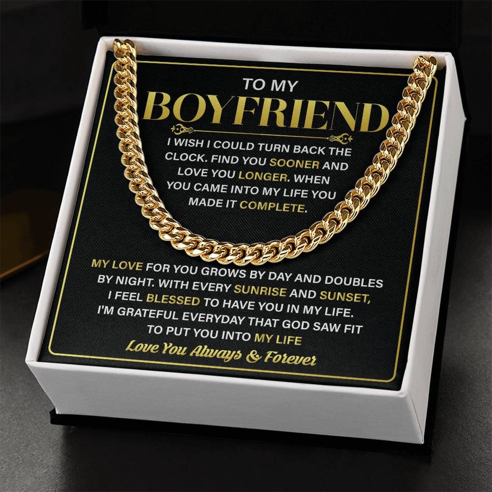 Romantic Boyfriend Necklace Gift with Message Card