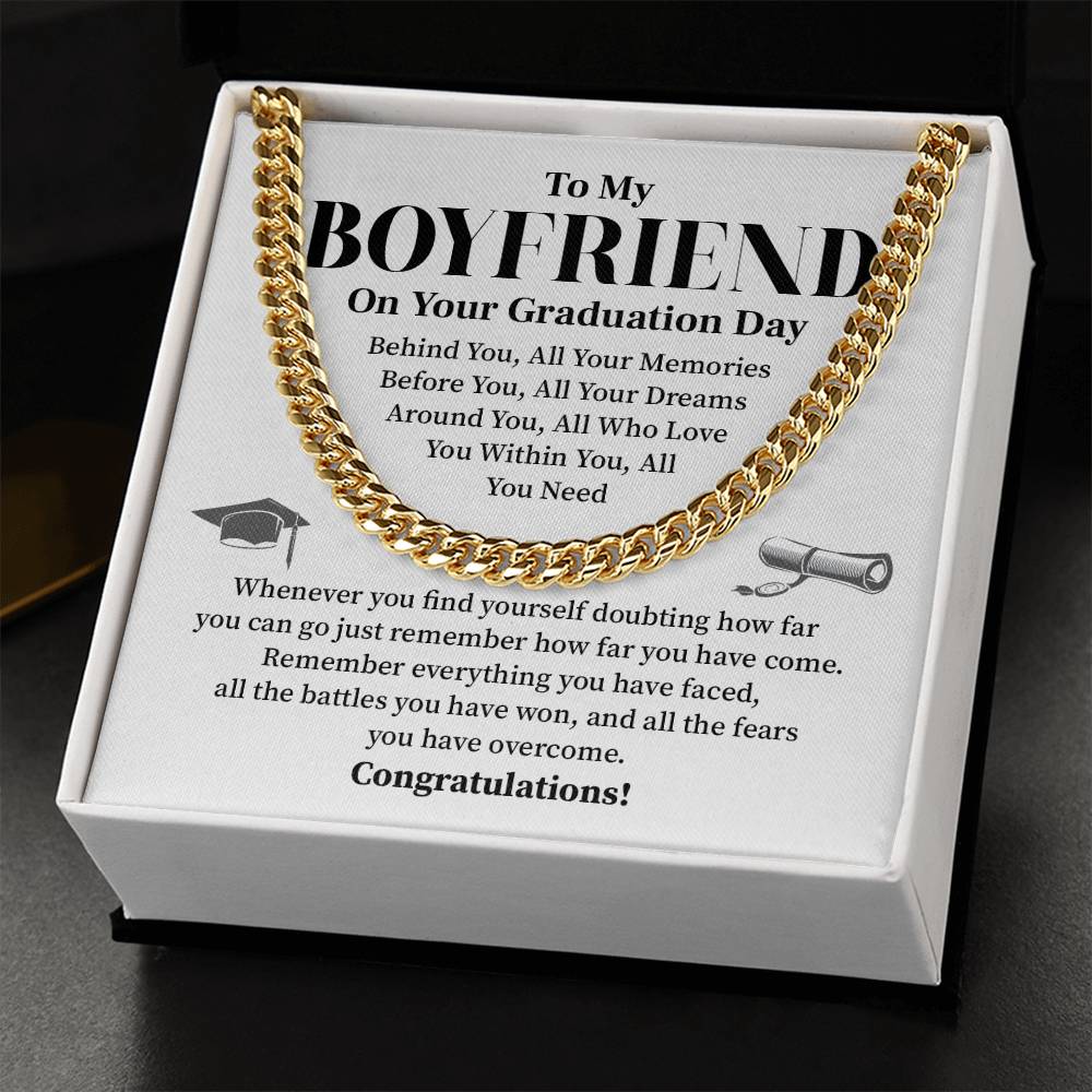 To My Boyfriend Graduation Necklace – Inspirational Gift