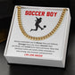 Soccer Boy Cuban Chain Gift for Teen – Message Card