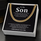 To My Son Cuban Chain Gift with Message Card
