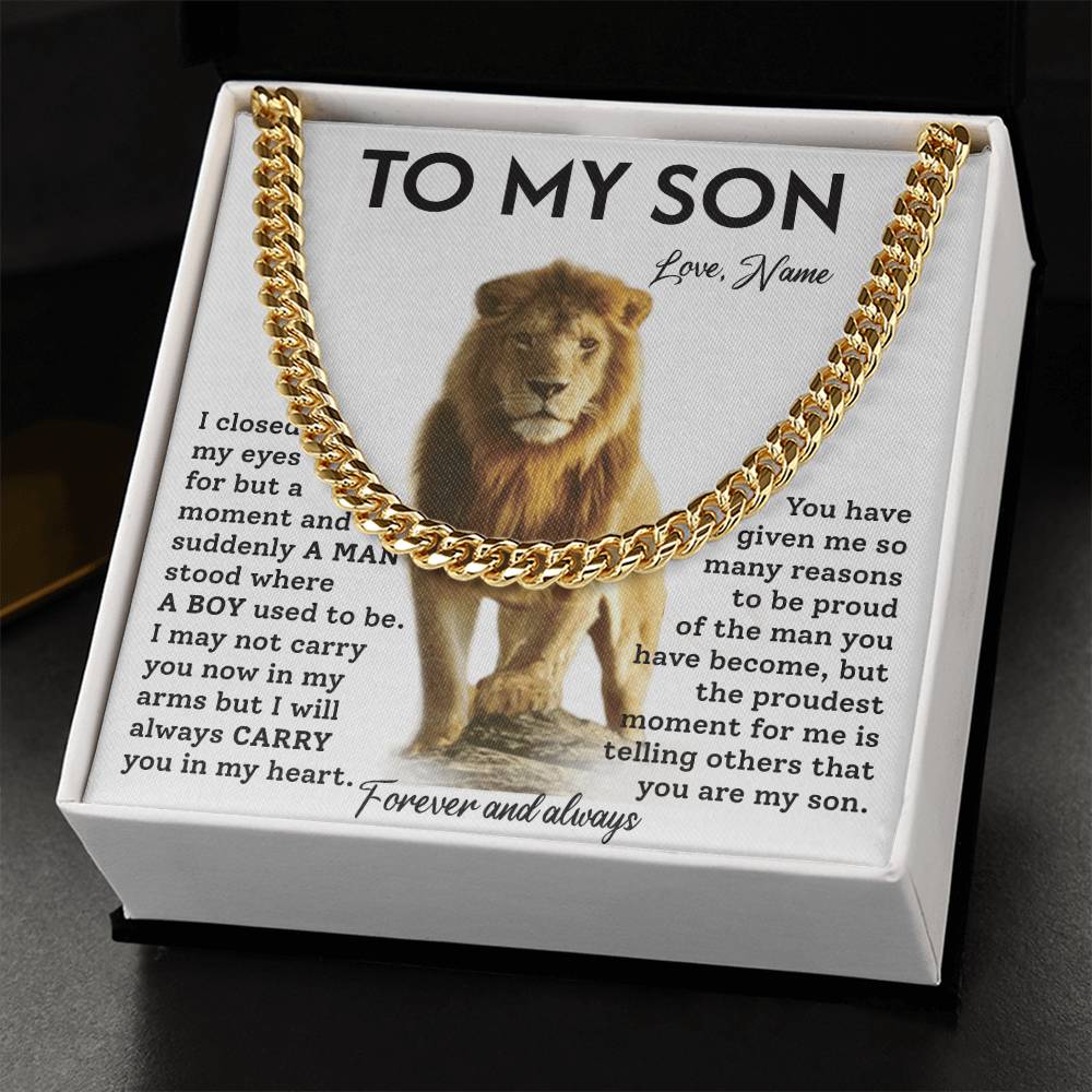 To My Son, A Cuban Chain Gift To Celebrate