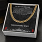 Husband Cuban Chain Necklace Gift from Wife – Stainless Steel Chain with Heartfelt Message Card