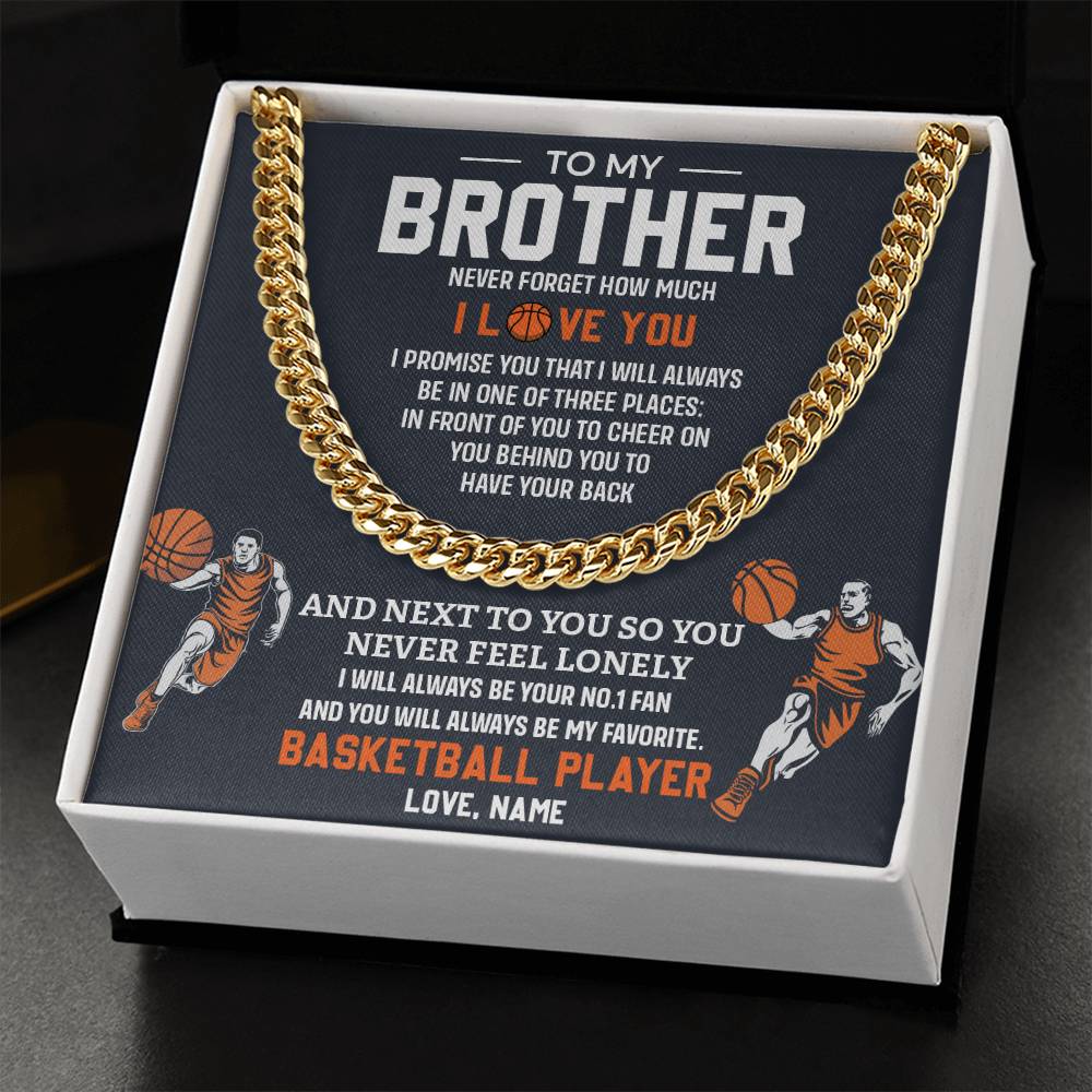 Basketball Necklace for Brother – Gift Message Card
