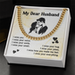 Miss You Cuban Chain Gift for Husband Emotional Message