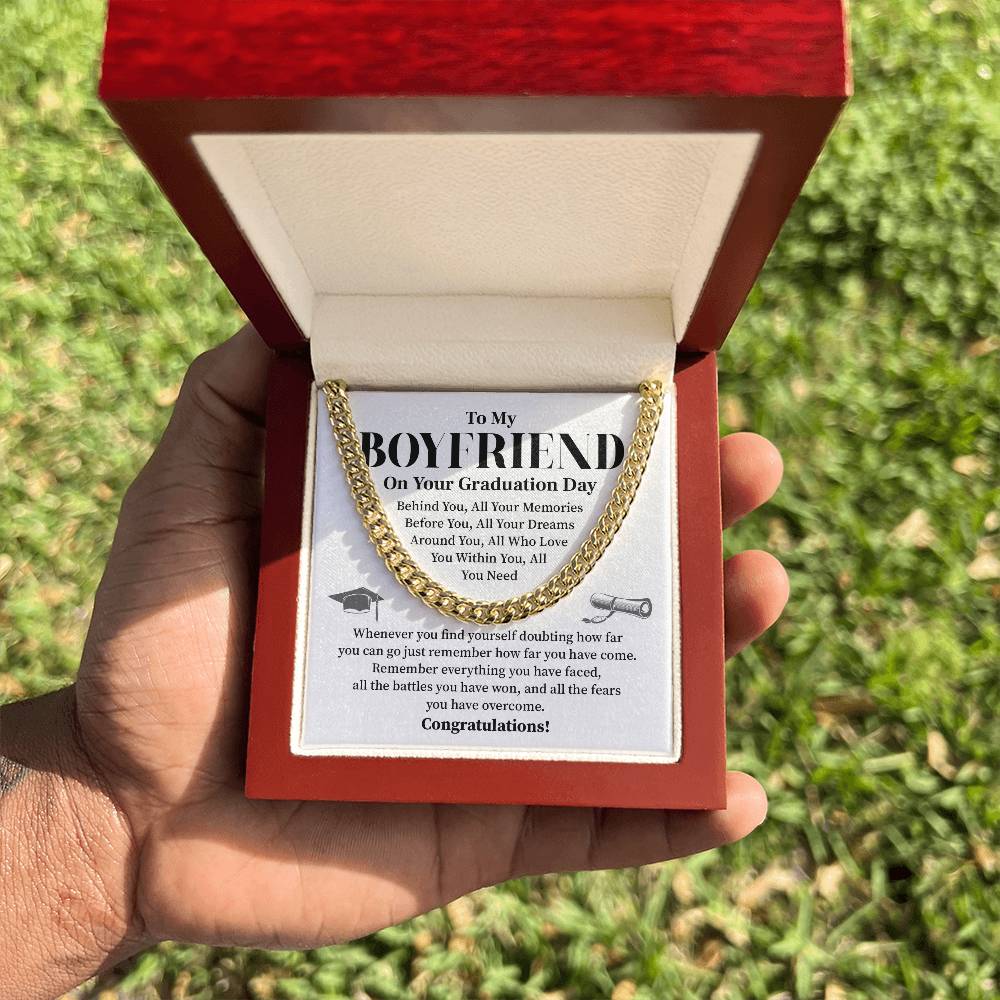 To My Boyfriend Graduation Necklace – Inspirational Gift