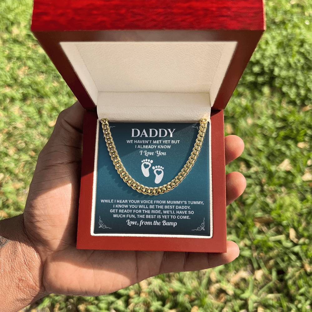 Daddy Necklace Gift From Baby Bump With Message Card