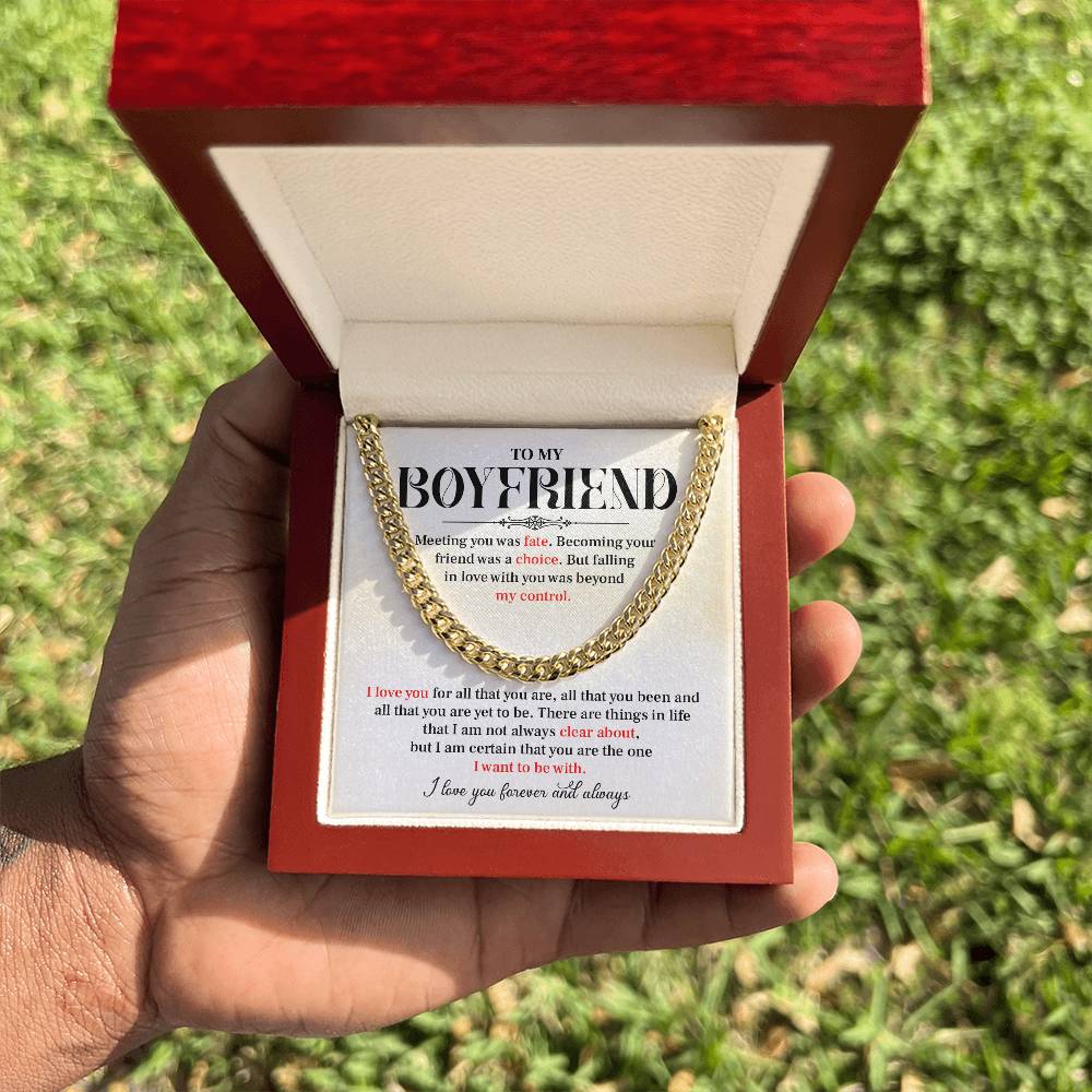 Cuban Necklace Gift for Him – Love Message Box