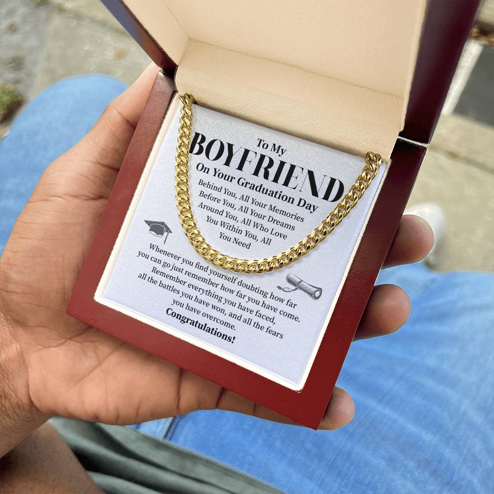 To My Boyfriend Graduation Necklace – Inspirational Gift