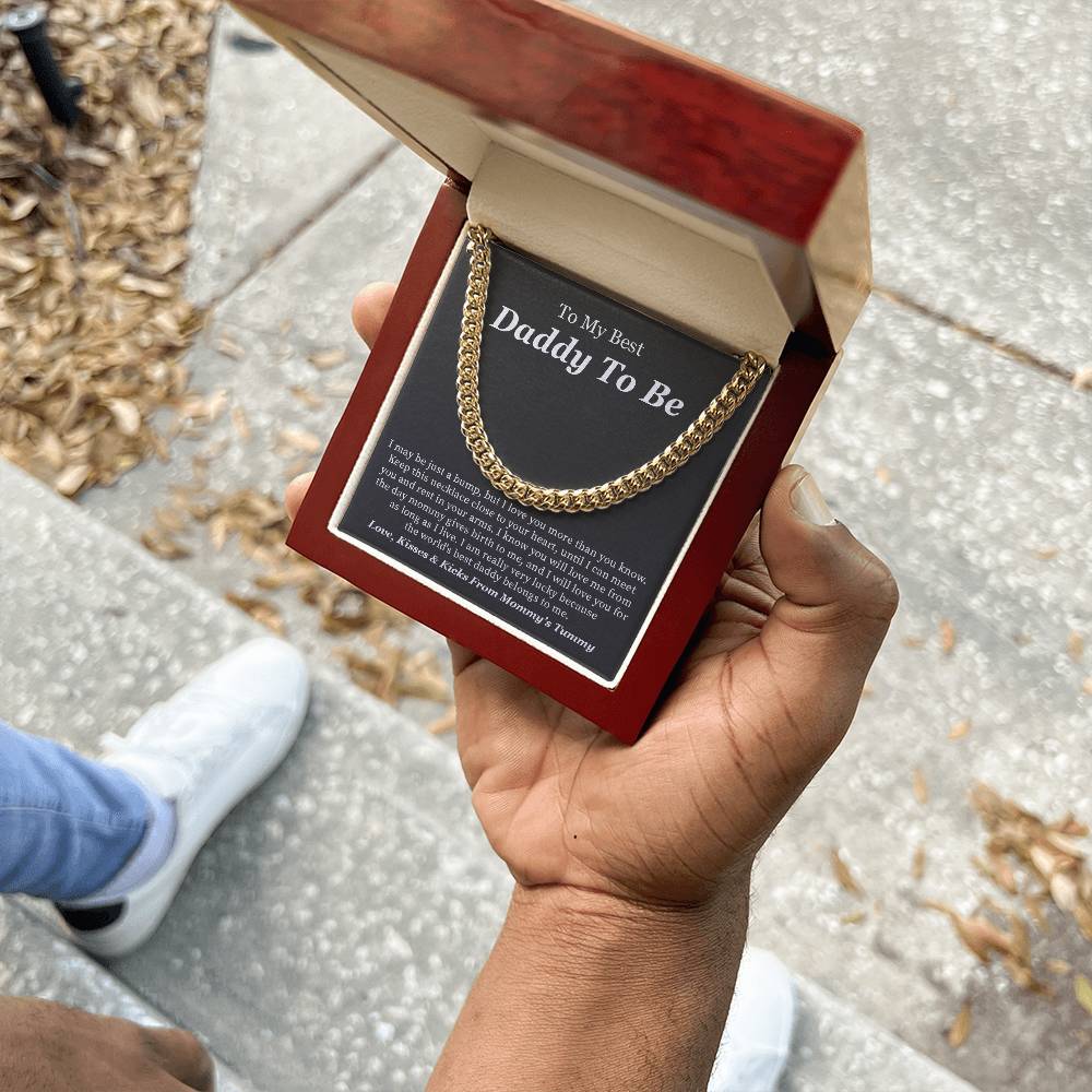 Daddy to Be Necklace Gift from Bump with Love Message