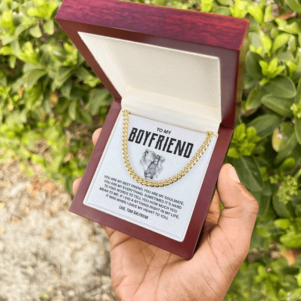 Boyfriend Cuban Chain Necklace – Gift Box Included