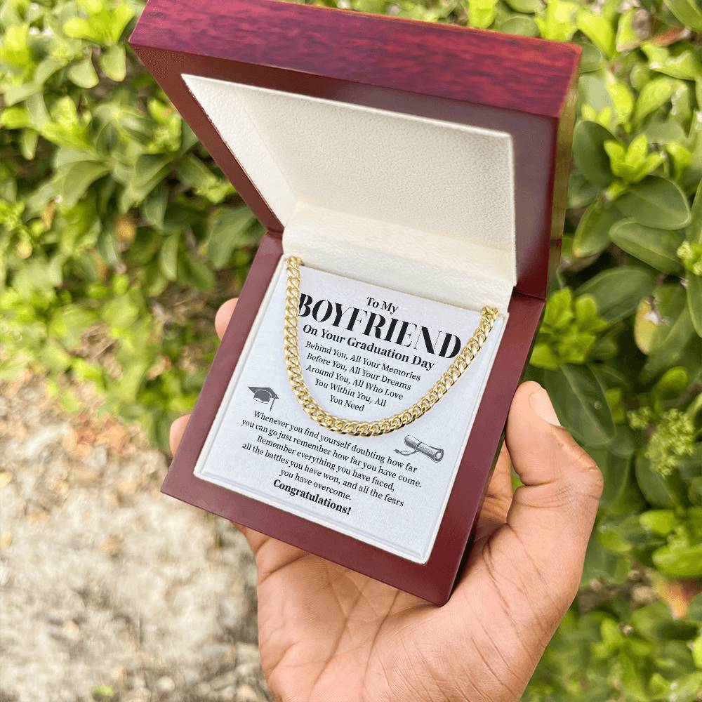 To My Boyfriend Graduation Necklace – Inspirational Gift