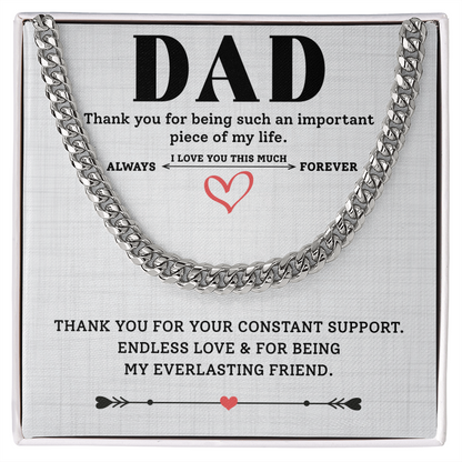 Thank You Dad Gift with Thoughtful Note from Child