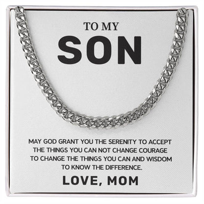 Christian Son Gift from Mom Cuban Chain & Card