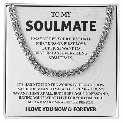 Soulmate Cuban Chain Necklace Gift with Card