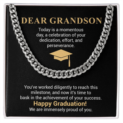 Graduation Gift for Grandson Cuban Chain Necklace
