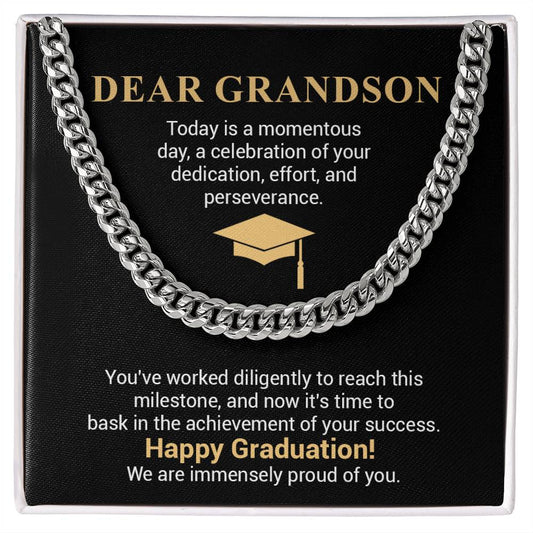 Dear Grandson Graduation Necklace Grandson Graduation Necklace Gift Sentimental Graduation Gift Gift For Graduation Milestone Gift For Grandson’s Bright Future Inspirational Graduation Gift