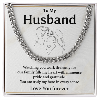 Husband Cuban Chain Gift Hero & Provider Message Card
