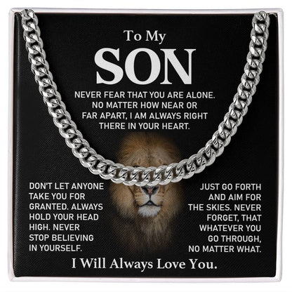 Inspirational Necklace Gift for Son – Lion Message Card for Strength