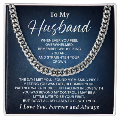 Romantic Husband Cuban Chain Gift with Card