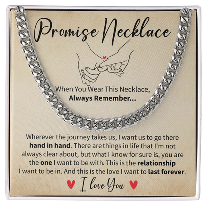 Romantic Promise Necklace Gift for Boyfriend Gift Box