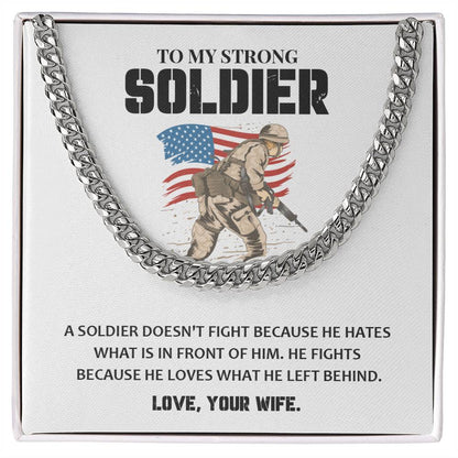 Soldier Gift from Wife – Cuban Chain Necklace with Message Card