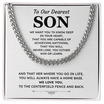 Gift for Son Cuban Chain Necklace with Message Card