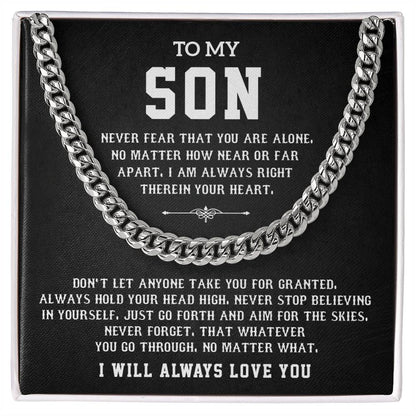 Cuban Chain Necklace Gift for Son – Inspirational Message Box