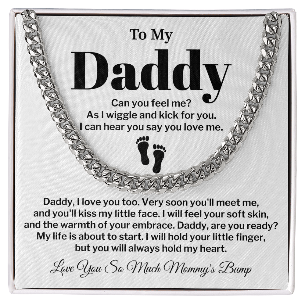To My Daddy Cuban Chain Gift - From Baby Bump with Message Card