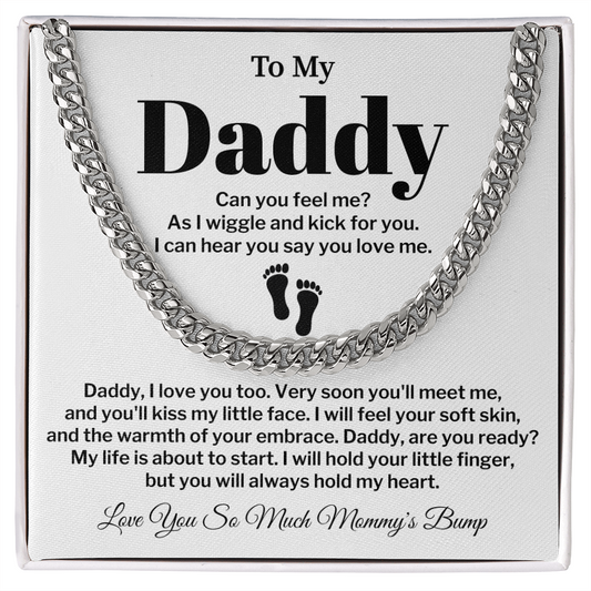 To My Daddy Cuban Chain Gift From Baby Bump with Message Card
