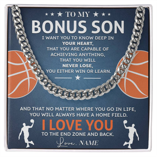 Bonus Son Basketball Necklace with Message Card
