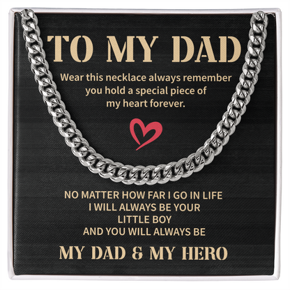 To My Dad Necklace Gift From Child with Loving Message