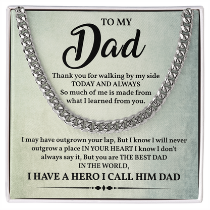 Thank You Dad Chain Gift with Heartfelt Message For Dad