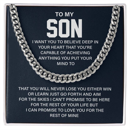 Cuban Chain Necklace for Son Inspirational Gift Box
