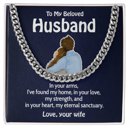 Husband Cuban Chain Gift Eternal Love Message Card