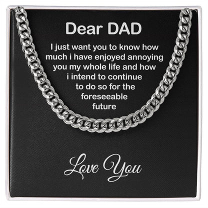Funny Gift for Dad from Daughter or Son – King Chain with Sarcastic Message
