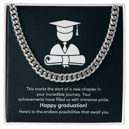 Graduation Cuban Chain Necklace Gift for Him