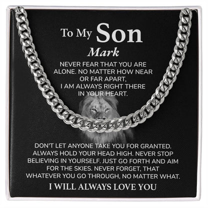 Lion Necklace Gift for Son from Dad – Strength Message Card Gift Box