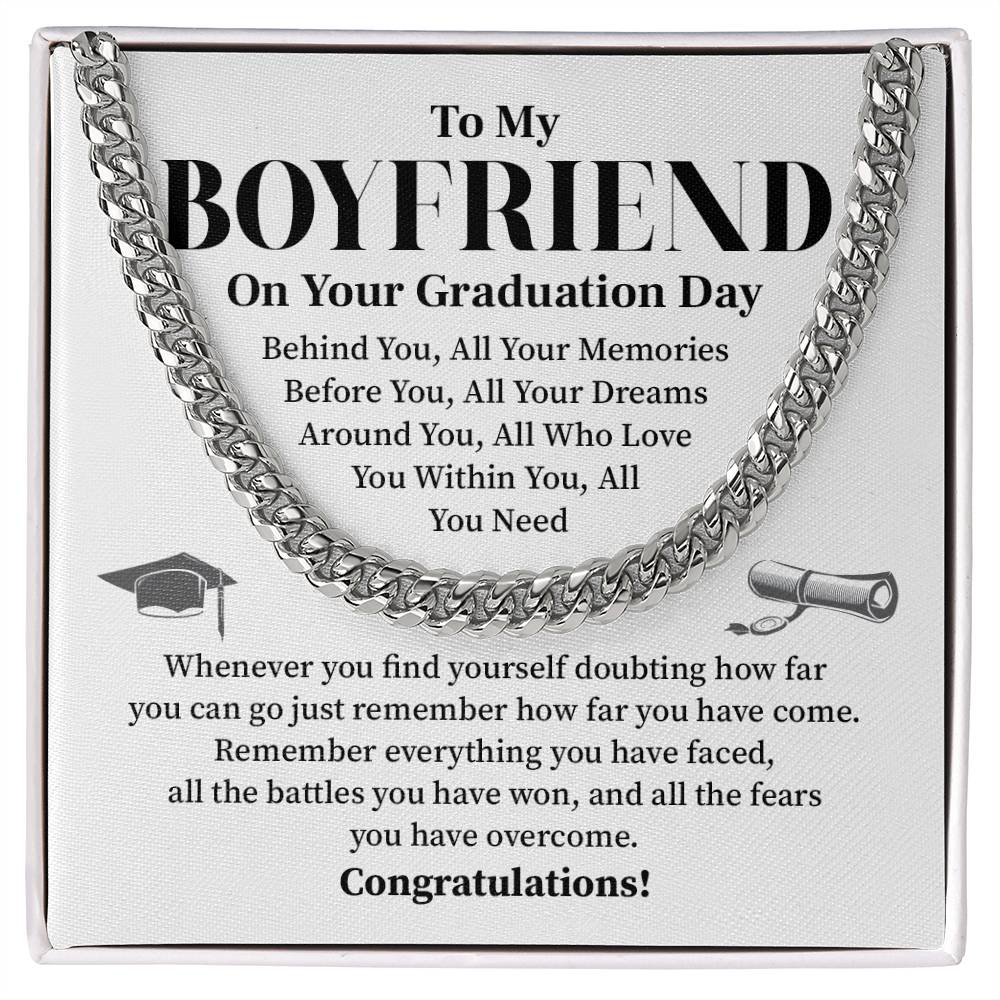 To My Boyfriend Graduation Necklace – Inspirational Gift