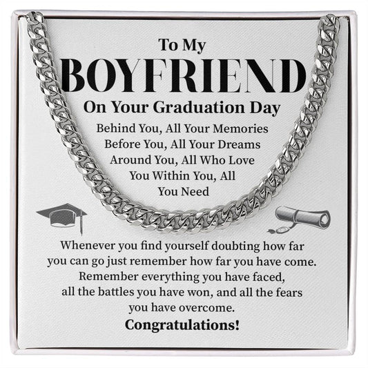 To My Boyfriend Graduation Necklace – Inspirational Gift