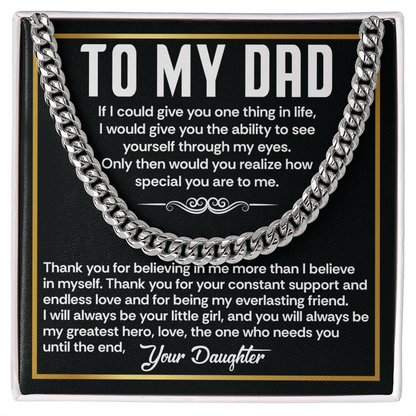 Dad Chain Gift from Favorite Daughter with Sentimental Card