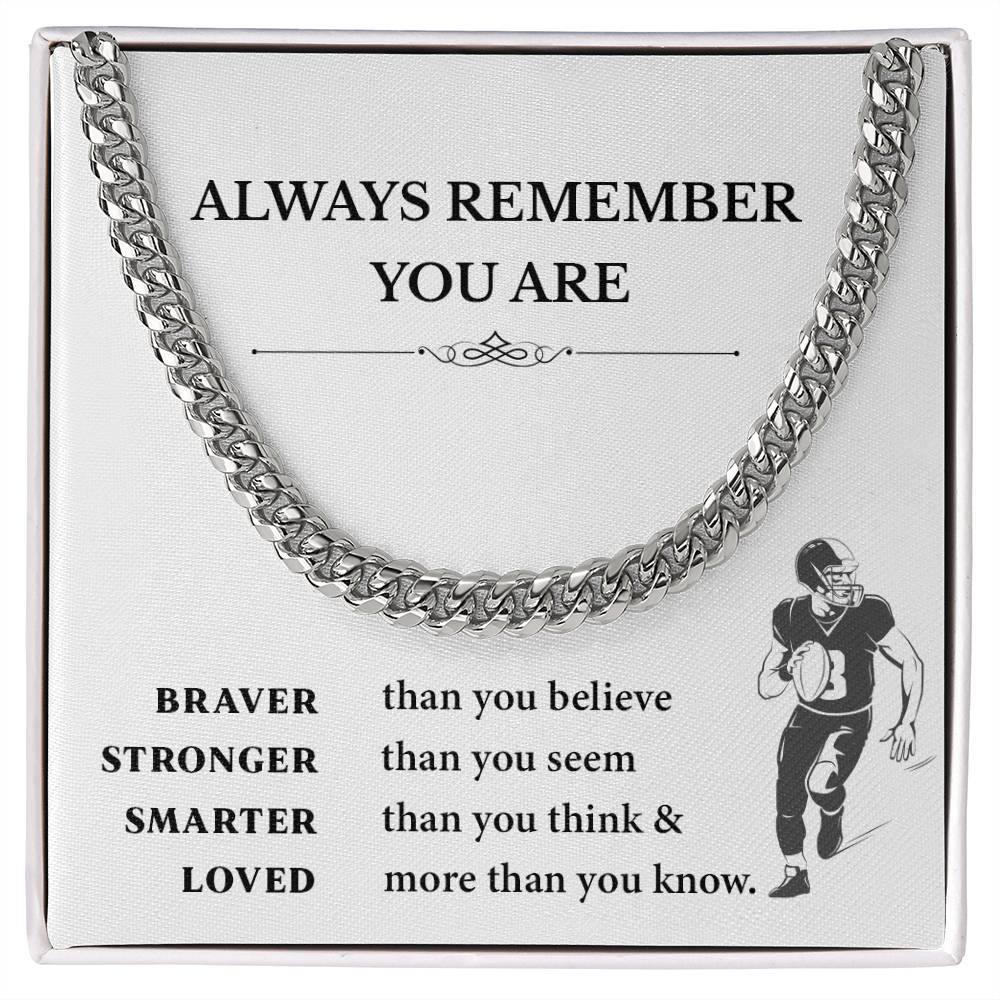 Football Necklace Gift for Boys – Motivational Card