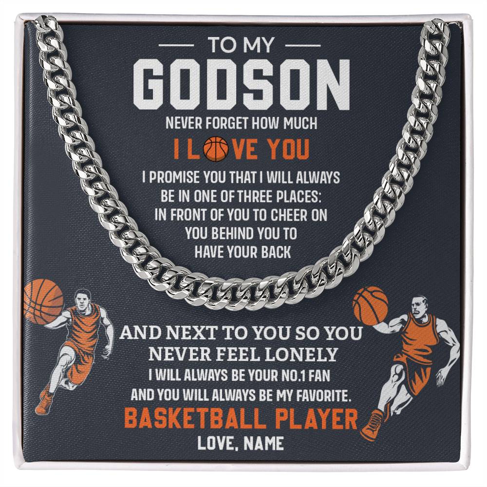 Basketball Gift Necklace for Godson – Message Card
